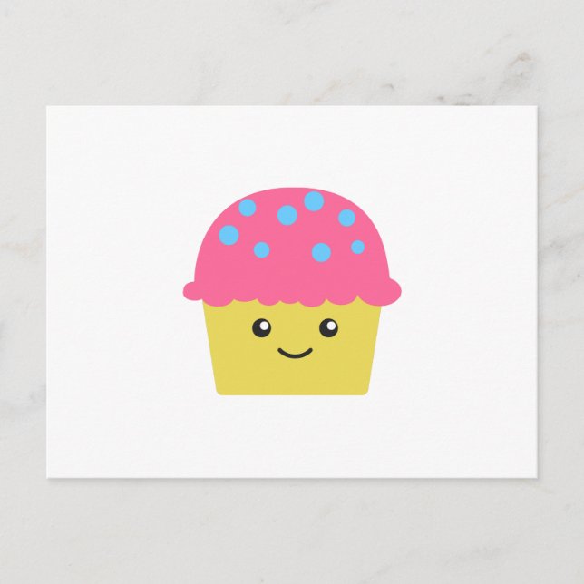 Postal Cupcake kawaii (Anverso)