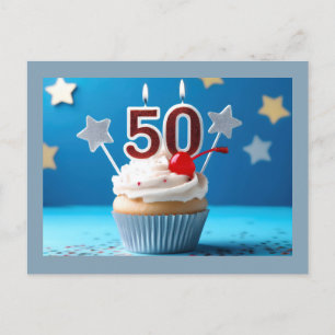 Postal Cupcake Personalizado con Velas Encendidas para Cu