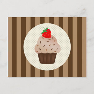 Postal Cupcakes Brown Stripes Design