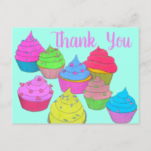 Postal Cupcakes Coloridos Gracias 2