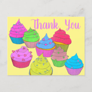 Postal Cupcakes Coloridos Gracias 3