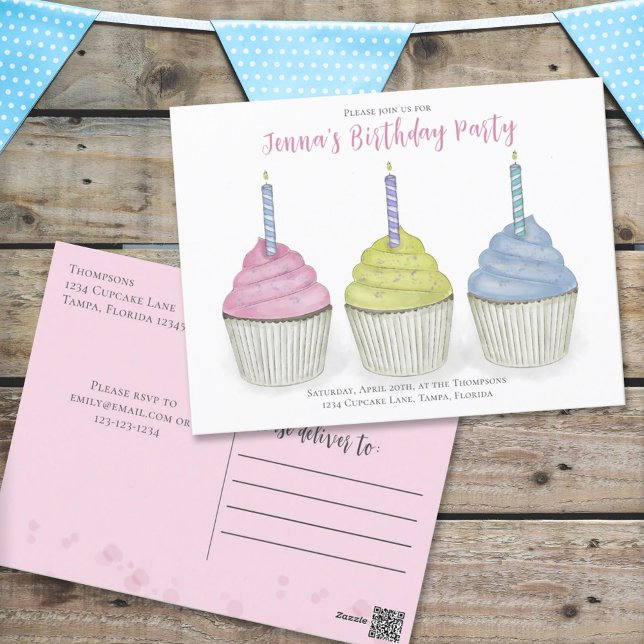 Postal Cupcakes Cupcakes Cutaculas De Cumpleaños Caliente (Subido por el creador)