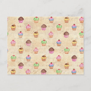 Postal Cupcakes de época