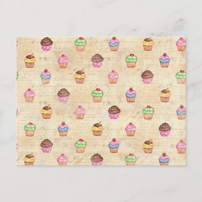 Postal Cupcakes de época (Anverso)