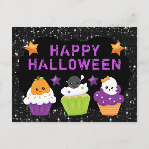 Postal Cupcakes de Halloween Kawaii