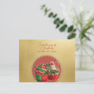 Postal Cupcakes de Navidad Sabor a Alegría