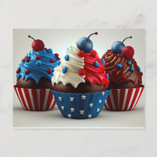 Postal Cupcakes Patrióticos