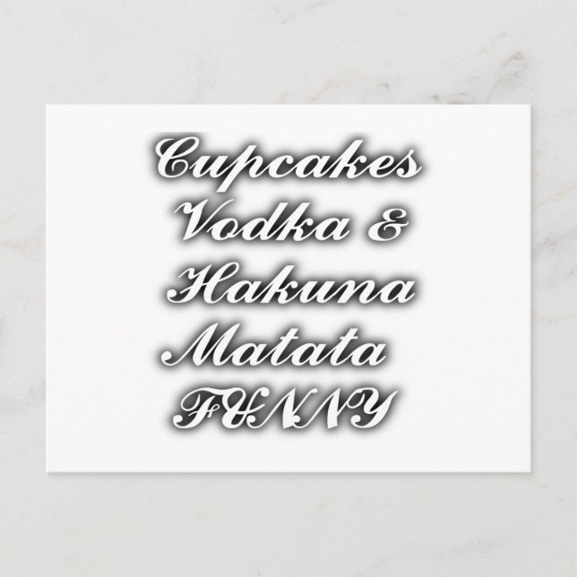 Postal Cupcakes Vodka  Hakuna Matata DIVERTIDO (Anverso)