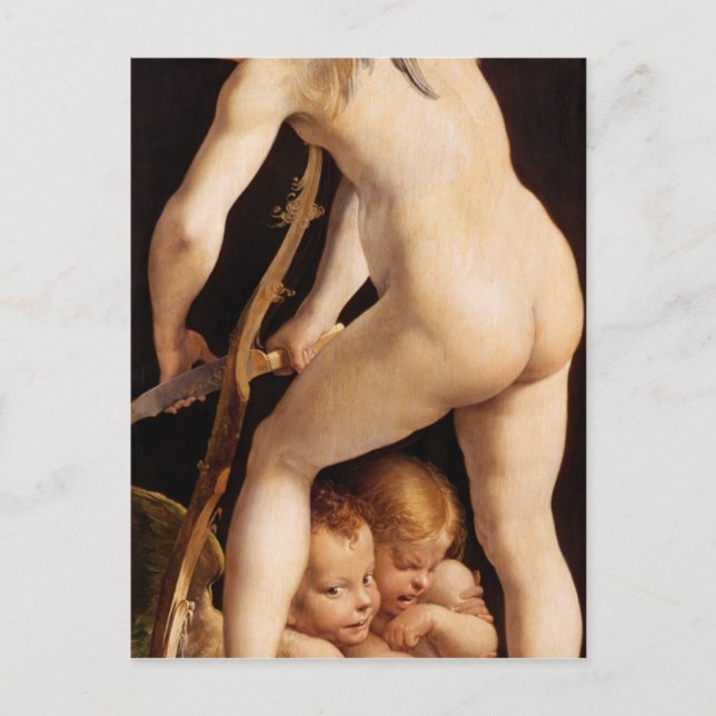 Postal Cupid Carving a Bow, 1533/34 (Anverso)