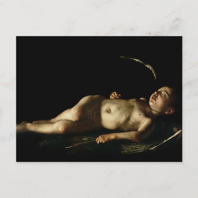 Postal Cupid el dormir, 1608 (Anverso)