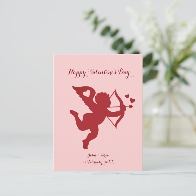 Postal CUPID Happy Valentine's Day (Anverso de pie)