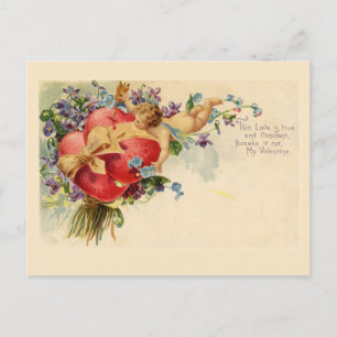 Postal Cupid Hearts Vintage Valentcard
