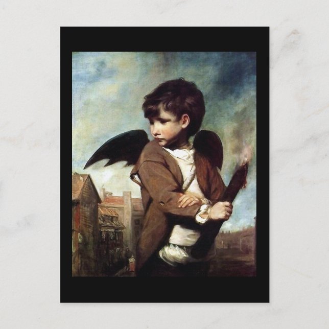 Postal Cupido como un chico antorcha (Anverso)