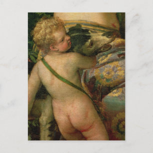Postal Cupido, detalle de Venus y Adonis, 1580
