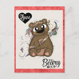 Postal Cupido Día de San Valentín gracioso Oso Cupido