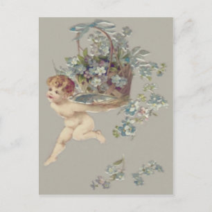 Postal Cupido Querubín Ángel Nomeolvides