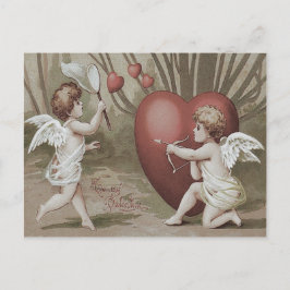 Postal Cúpido Red Corazón Arco Flecha