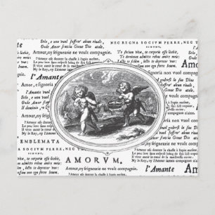 Postal Cupido vintage en amor Compromiso romántico Boda