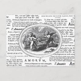 Postal Cupido vintage en amor Compromiso romántico Boda