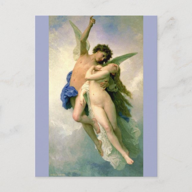 Postal Cupido y psique de Bouguereau (Anverso)