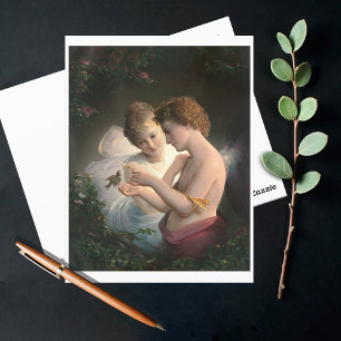 Postal Cupido y psique, Louis Prang