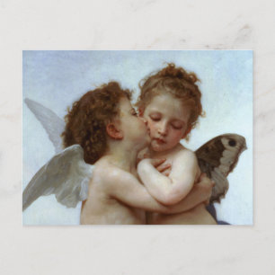 Postal Cupido y psiquis como niños