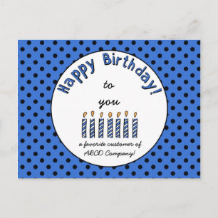 Postal Cupón de cumpleaños feliz de negocios Azul