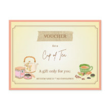 Cupón de regalo 'Taza de Té' divertido