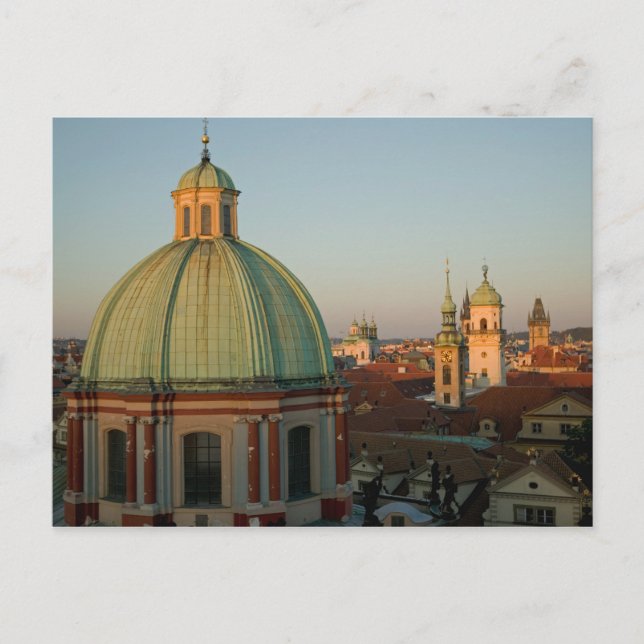 Postal Cúpula de la Iglesia de San Francisco, Praga, Cheq (Anverso)