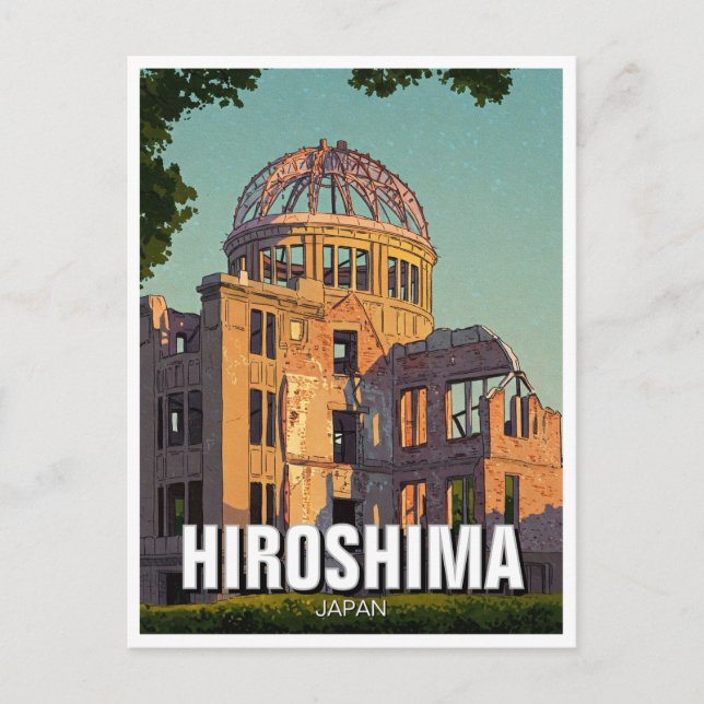 Postal Cúpula de la Paz de Hiroshima Japón Viajes (Anverso)