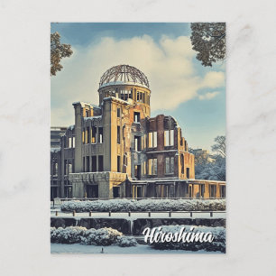Postal Cúpula de la Paz Hiroshima Japón invierno viaje