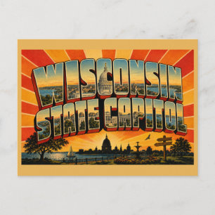 Postal Cúpula del Capitolio del Estado de Wisconsin Lagos