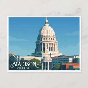 Postal Cúpula del Capitolio del Estado de Wisconsin Madis