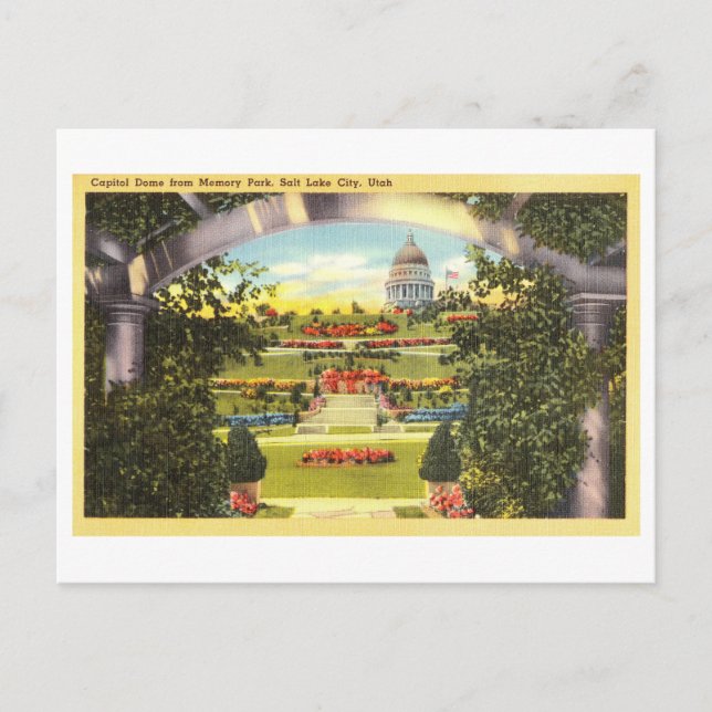 Postal Cúpula del Capitolio desde Memory Park, Salt Lake  (Anverso)