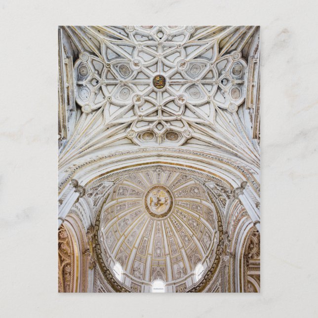 Postal Cúpula y techo abovedado de la catedral de Córdoba (Anverso)