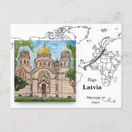 Postal Cúpulas doradas de Riga: La catedral ortodoxa