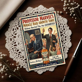 Postal Cura de calvicie vintage publicidad crecimiento de