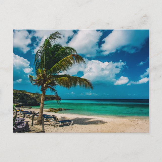 Postal Curacao, Playa Porto Marie (Anverso)