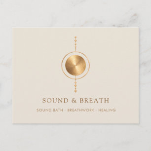Postal Curación Mínima de Sonido Dorado y Trabajo Respira