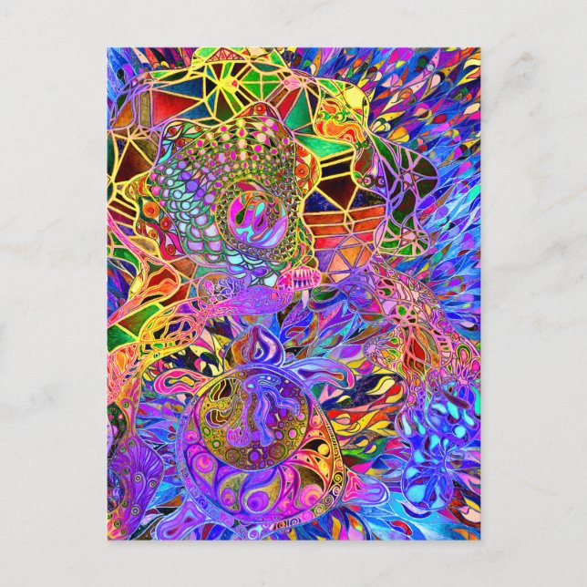 Postal Curando la tortuga del arte del sueño (Anverso)