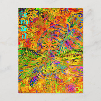 Postal ¡Curar la libélula y la tortuga de arte sea mágico