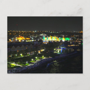 Postal Curazao de noche - Puerto de Willemstad