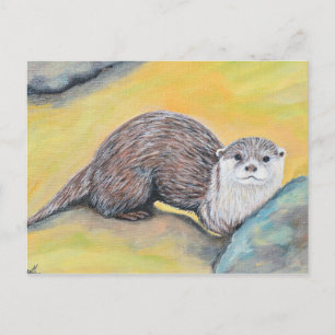 Postal Curiosa Pintura de Otter