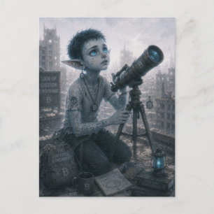 Postal Curiosidad / Astrónomo / Azotea
