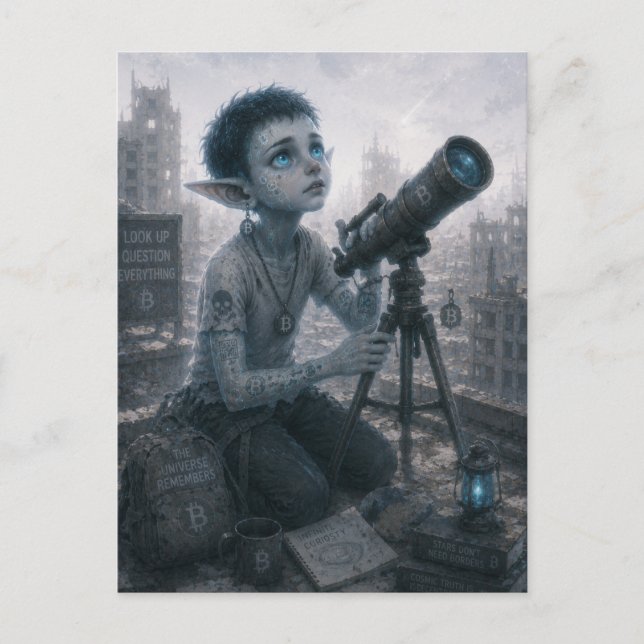 Postal Curiosidad / Astrónomo / Azotea (Anverso)