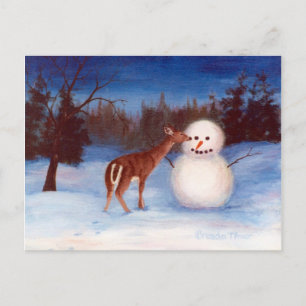 Postal Curiosity Deer and Snowman