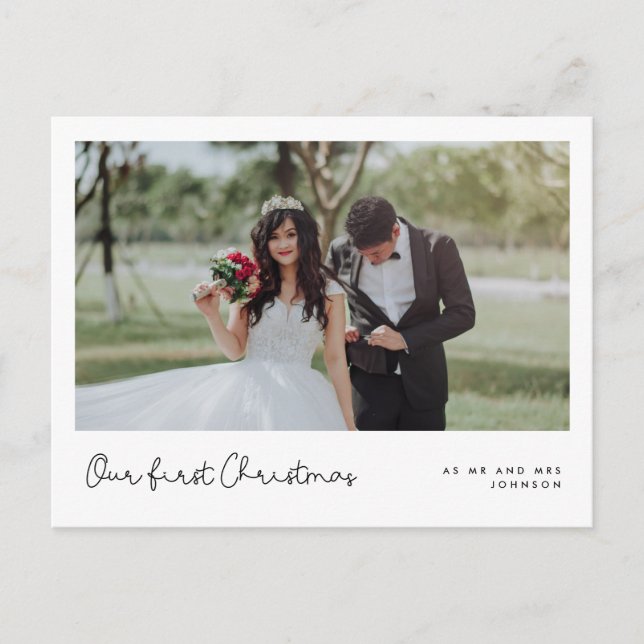 Postal Curioso capricho Nuestra primera foto de Navidad (Anverso)