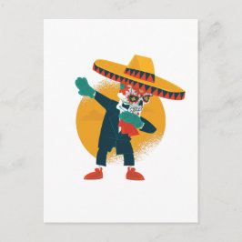 Postal Curioso Dabbing CincoDeMayo Skeleton Sugar Skull