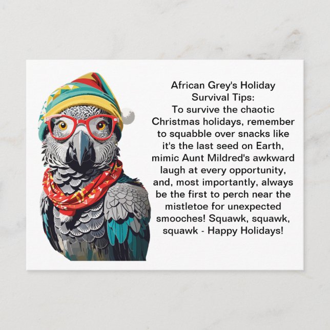 Postal Curiosos consejos de supervivencia de vacaciones d (Anverso)