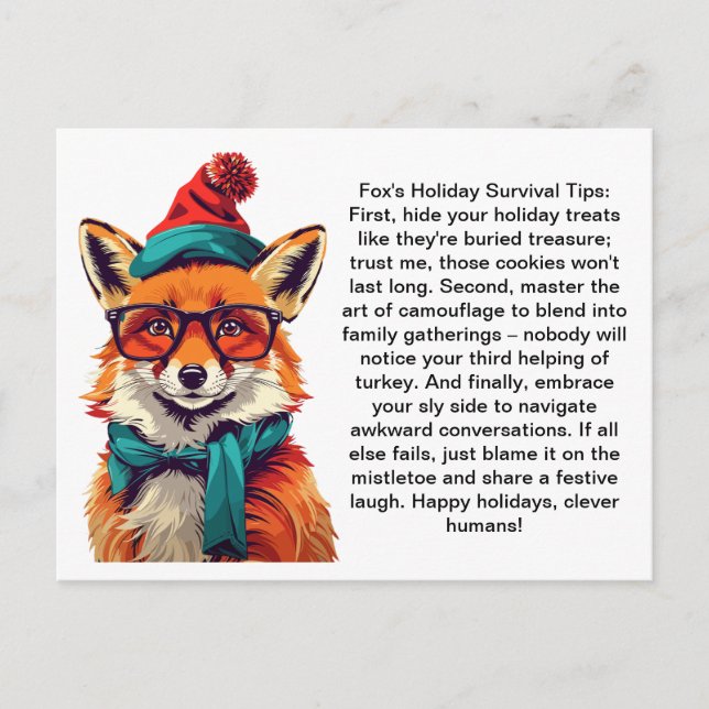 Postal Curiosos consejos de supervivencia de vacaciones d (Anverso)